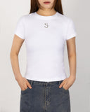 [MADE] W Chest Logo Crop Short Sleeve
