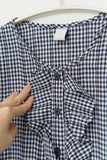(W) Mote Check Shirring Blouse