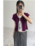 Bintz Two-Button Short Sleeve Knit Vest