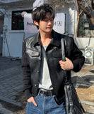 Marron Leather Trucker