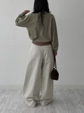 Odd High-Waisted Cotton Wide Pants