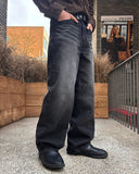 Stone wide denim pants