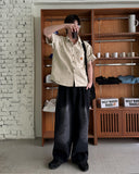 Pin-Tuck Balloon Denim Pants