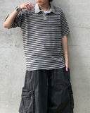 Pigment Stripe Collar Short Sleeve Tee