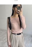 Boatneck See-Through Knit T-Shirt