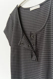 (W) Caps Striped Top