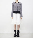 Bombom Frill Stripe Cardigan