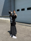 Dark Black Brush Half T-shirt
