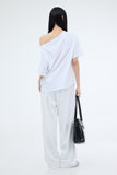 PRTN) Hotfix One-Shoulder Unbalanced T-shirt