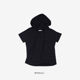Jooah V-neck Hooded Short Sleeve T-shirt