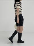 Black Blue Pintuck Part 4 Pants