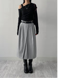 Belly Wool Pleated Skirt