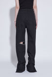 damage hole black jeans