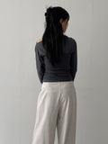 Button Ribbed Layered Tube Top