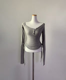 Mirina unbalance shirring top