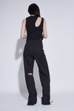 damage hole black jeans
