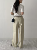 Ber Linen Two Tuck Wide Slacks