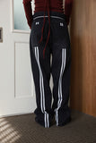 Track two-line denim pants