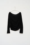 (W) Drape Hooded Top