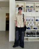 Pin-Tuck Balloon Denim Pants