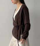 Duin V-Neck Layered Wrap Knit