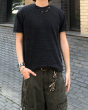 Pigment Cable Stripe Short Sleeve T-shirt