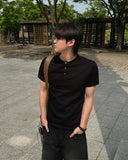 One Q Ribbed Henry Neck Short Sleeve T-shirt