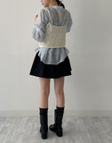 Tony See-through Wrap Balloon Fit Blouse