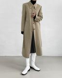 [Wool 90%] Big collar robe handmade long coat