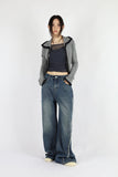 Like two-tone zip-up knit