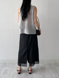 [Scarf SET] Sica V-Neck Sleeveless Blouse