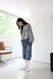 Work Cargo Denim Skirt