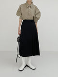 Anne pleated long skirt