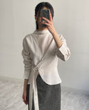 Janna Wrap Mock Neck Blouse