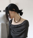 Antique dark wood necklace
