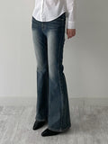 304 Cat Washing Semi-Bootcut Denim Pants