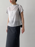 Pleated Mock Neck Cap Sleeve Blouse
