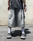 Metallic Light Cargo Bermuda Pants