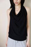 Back Twist Drape Halter Top