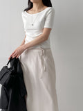 Organza chiffon layered long skirt