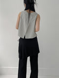 [Nylon ver.] Two-button sleeveless blouse