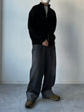 Roll-Up Grey Wide Denim