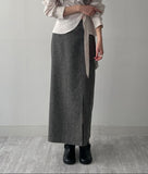 [FW/Setup Available] Bocashi Button Long Skirt