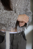 Leaf tassel tweed jacket