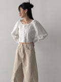Beans Off-Shoulder Crop Blouse
