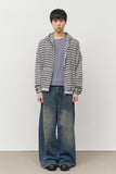 Stone Striped Zip Hoodie