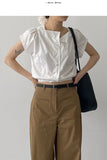 Banding Crop Short Sleeve Blouse