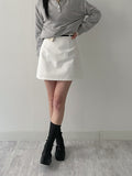 [Belt SET] Cotton A-line Mini Skirt