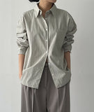 Maroon Stripe Loose-Fit Shirt
