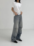 855 Pintuck Wide Denim Pants